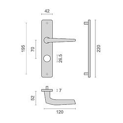 Ensemble sur plaques HIONNA à trou diamètre 26.5mm finition argent - HERACLES - B-HIONNA-15