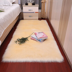 LUUCOZK Tapis moelleux en fausse fourrure Tapis à poils longs pour chambre à coucher SalonChambre-Beige-150x150 carré 