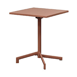 Acheter Mes Ensemble table jardin carrée + 2 fauteuils en métal terracotta - BACA