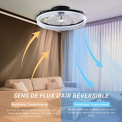 Acheter Ventilateur de plafond FIMEI avec Lumière Dimmable 3 Couleurs -6 Vitesses -Acrylique+cadre en fer