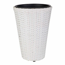 Cache-pot Alexandra House Living Blanc Fer Rotin Plastique 28 x 40 x 28 cm 