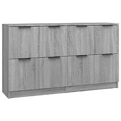 Maison Chic Ensemble de 2 Buffets,commode,console pour rangement Sonoma gris 60x30x70 cm Bois d'ingénierie -MN64042