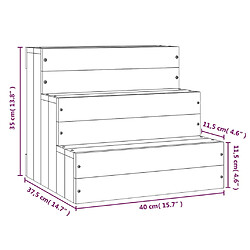 vidaXL Escalier pour animaux de compagnie Blanc 40x37,5x35 cm Bois pin pas cher