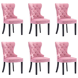 vidaXL Chaises à manger lot de 6 rose velours 