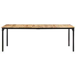 vidaXL Table de salle à manger 220x100x76 cm Bois de manguier brut