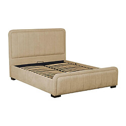 Vente-Unique Lit coffre 160 x 200 cm - Tissu - Beige - SERENA II