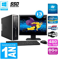 PC HP Compaq Pro 6300 SFF I3-3220 8Go 480Go SSD Graveur DVD Wifi W7 Ecran 19" · Occasion 