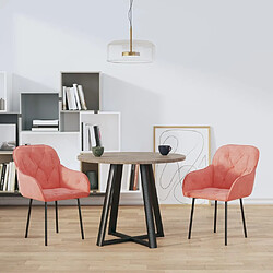 vidaXL Chaises à manger lot de 2 Rose Velours