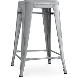 ICONIK INTERIOR Tabouret de bar - Design industriel - 60cm - Nouvelle édition - Stylix Gris clair 