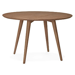 Alterego Table à dîner ronde 'SWEDY' en bois Noyer style scandinave - Ø 120 cm SWEDY