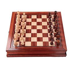 Magnétique En Bois Jeu d'échecs, 16.5 "x 16.5" Échiquier Jeu avec Construit-dans le Stockage Tiroir-Échecs pour Débutant, enfants et Adultes