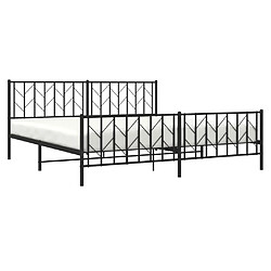 Avis Maison Chic Cadre/structure de lit métal et tête de lit + pied de lit pour adulte - Lit Moderne Chambre noir 193x203 cm -MN32645