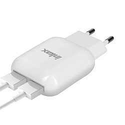 Acheter Chargeur secteur 2x ports USB 2.1A + 1.0A Recharge Rapide Inkax - Blanc