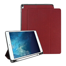 Etui en PU tissu de jeans avec fente pour stylo rouge pour votre Apple iPad Pro 10.5 