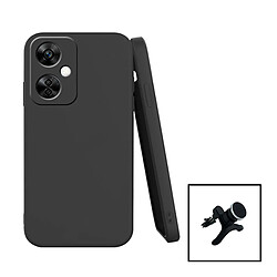 PHONECARE Kit Support Magnétique Renforcé de Voiture + Coque Silicone Liquide pour OnePlus Nord N30 - Noir