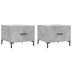 vidaXL Tables basses 2 pcs gris béton 50x50x40 cm bois d'ingénierie