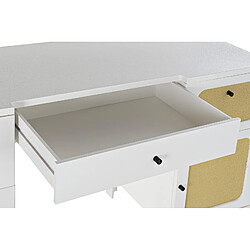 Avis Pegane Bureau en rotin et épicéa coloris blanc - Longueur 140 x Hauteur 76 x Profondeur 50 cm