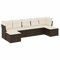 vidaXL Salon de jardin avec coussins 7 pcs marron résine tressée