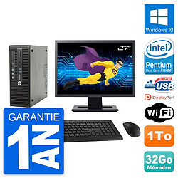 PC HP 400 G3 SFF Ecran 27" Intel G4400 RAM 32Go Disque 1To Windows 10 Wifi · Occasion 