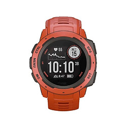 Wewoo Bracelet pour montre connectée Dragonne de remplacement en silicone Garmin Instinct 22mm rouge corail