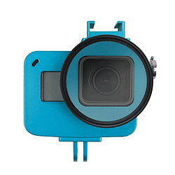 Wewoo Cage protectrice en alliage d'aluminium avec cadre d'assurance et lentille UV de 52 mm pour GoPro HERO7 noir / 6/5 (bleu) 