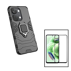 PHONECARE Kit Film Verre Trempé 5D Full Cover + Coque 3X1 Military Defender pour OnePlus Nord 3 - Noir 