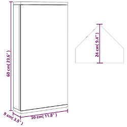 vidaXL Armoire de bain à miroir d'angle blanc 30x24x60 cm pas cher