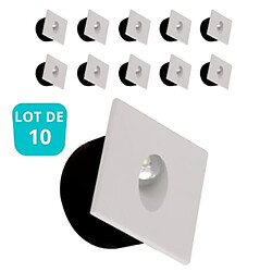 HOROZ ELECTRIC Lot de 10 Spots LED muraux carré blanc 3W 4000K