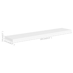 vidaXL Étagère murale flottante blanc 120x23,5x3,8 cm MDF pas cher