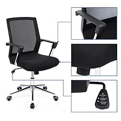 Songmics Fauteuil de Bureau pivotant Chaise Siège Hauteur Réglable, Noir OBN83B pas cher