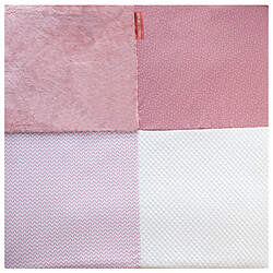 Tapis de parc 100x100 cm Tapidou Mosaïque Rose et blanc - Doudou et compagnie