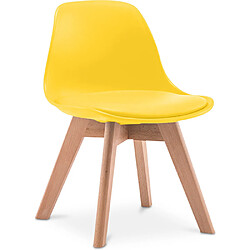 ICONIK INTERIOR Chaise d'enfant en bois et polypropylene rembourrée Jaune