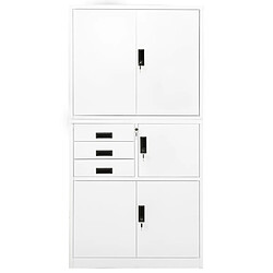 vidaXL Armoire de bureau Blanc 90x40x180 cm Acier