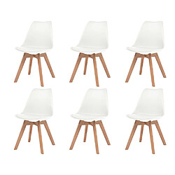 vidaXL Chaises à manger lot de 6 Blanc Plastique