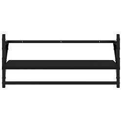 Acheter vidaXL Étagères murales avec barres 2 pcs noir 65x25x30 cm