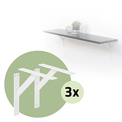 ML-Design 6x Support étagère murale fixation flottante aluminium blanc robuste 240x240 mm