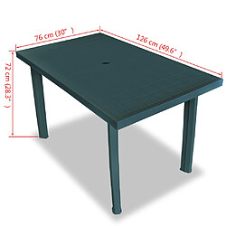 vidaXL Table de jardin Vert 126 x 76 x 72 cm Plastique pas cher