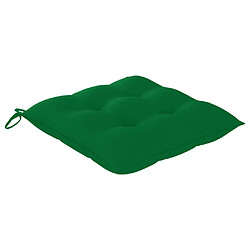 Avis vidaXL Chaise à bascule avec coussin vert Bois de teck solide