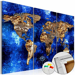 Paris Prix Tableau en Liège Carte du Monde - Golden Continents 60 x 90 cm 