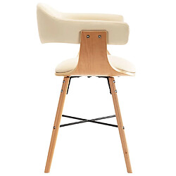 Maison Chic Lot de 6 Chaises à manger,Chaise pour cuisine crème similicuir et bois courbé -MN67269 pas cher