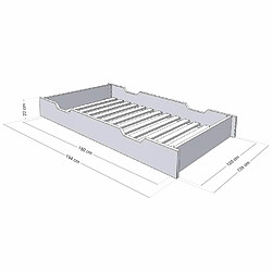 Avis Youdoit Tiroir de lit 120 x 200 BUDDY - gris clair