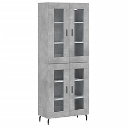 vidaXL Buffet haut Gris béton 69,5x34x180 cm Bois d'ingénierie