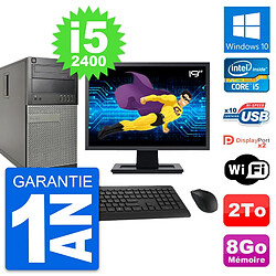 PC Tour Dell 9010 Ecran 19" Intel i5-2400 RAM 8Go Disque Dur 2To Windows 10 Wifi · Occasion 