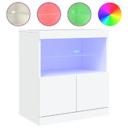 Maison Chic Commode Buffet - Meuble de rangement avec lumières LED blanc 60x37x67 cm -GKD13090