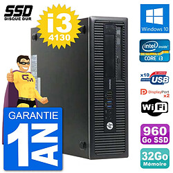 PC HP EliteDesk 800 G1 Core i3-4130 RAM 32Go SSD 960Go Windows 10 Wifi · Occasion 