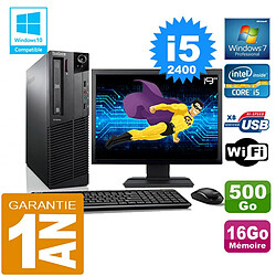 PC Lenovo M92p SFF Core I5-2400 Ram 16Go Disque 500 Go Wifi W7 Ecran 19" · Occasion 