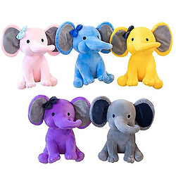 Universal Couleur bébé apaisant des éléphants poupée en peluche bébé poupée éléphant (noir) 