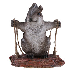 résine simulation swing animal figurine jardin ornement décor gris écureuil Animal de simulation