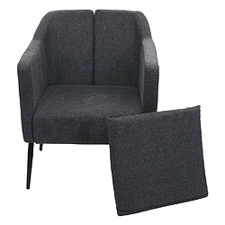 Mendler Fauteuil de salon HWC-H93a, Fauteuil Fauteuil cocktail Fauteuil relax ~ Tissu/Textile gris foncé