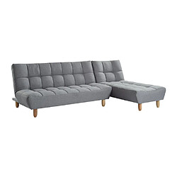 Avis Vente-Unique Canapé modulable convertible en tissu gris ESTEBAN